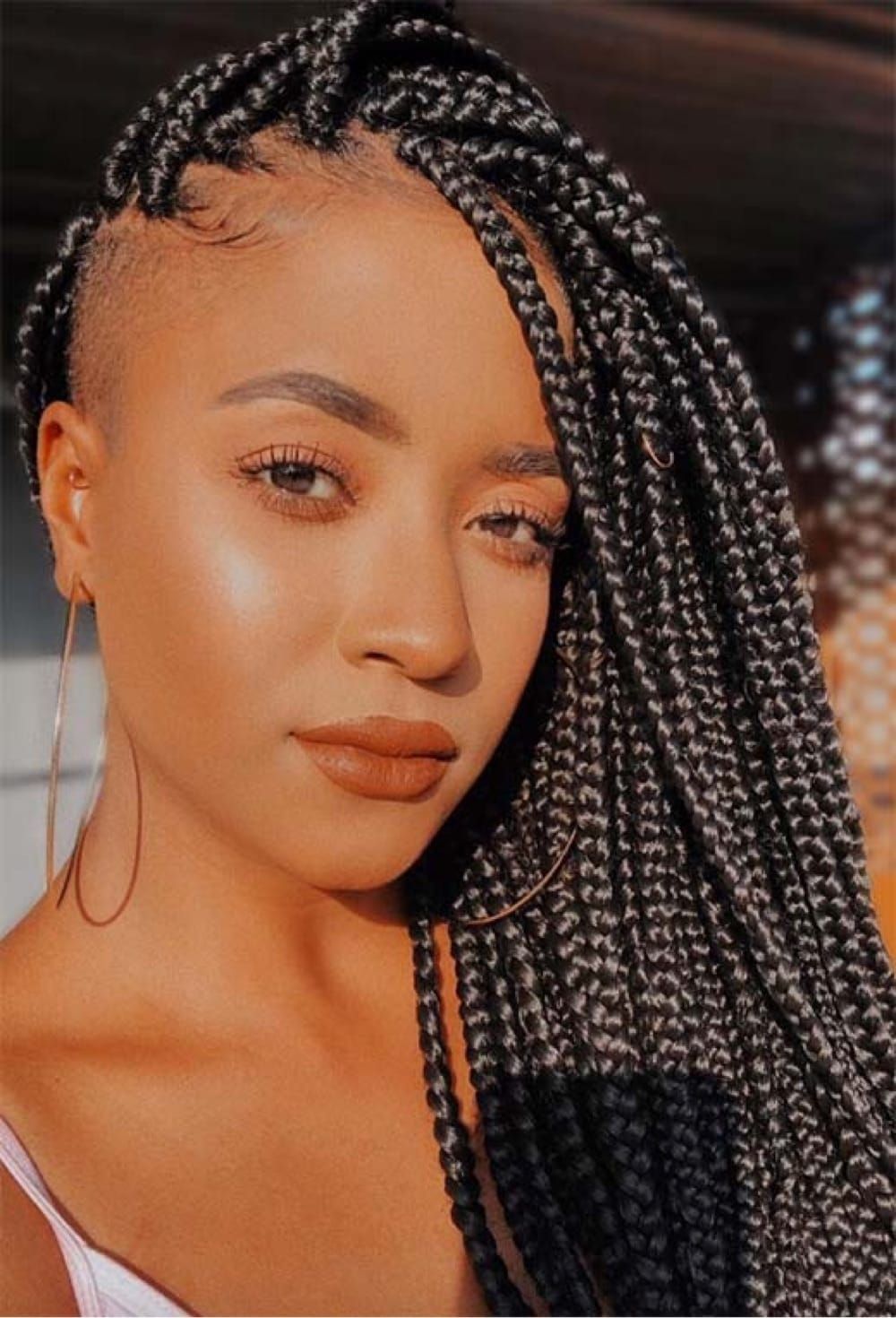 Box Braids With Grey Highlights And Undercut Box Braids With Grey Highlights And Undercut β Winter Braids for Black Women