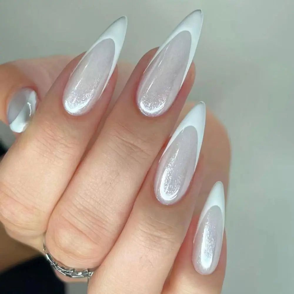 Classic White French Tip Stilettos Classic White French Tip Stilettos β New Years Stiletto Nails 2027