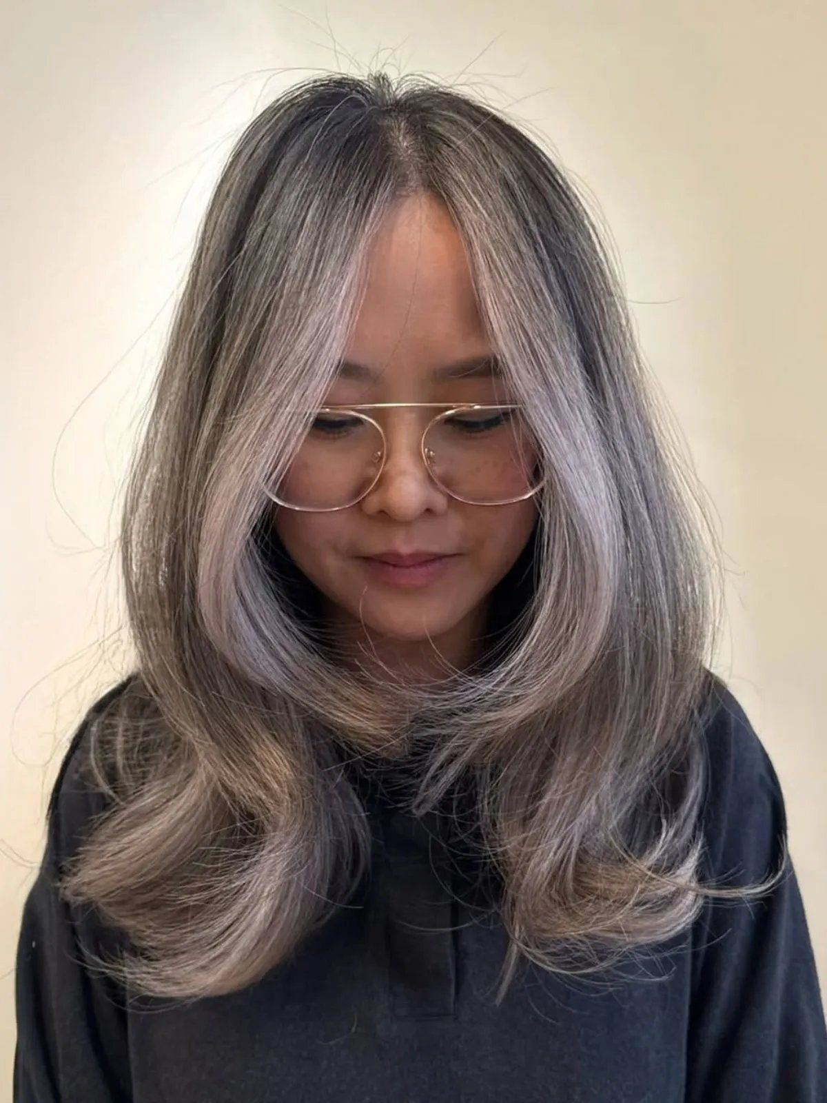 Layers Visual Idea — Winter Hair Colors for Gray Hair