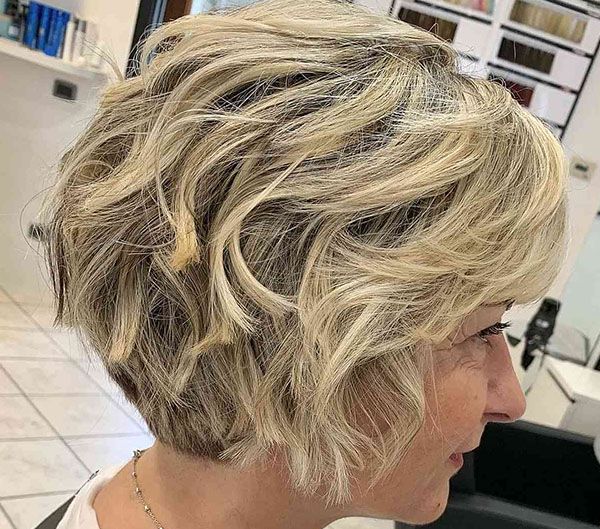 Ash Blonde With Darker Roots Ear-Length Stacked Bob — Winter Haircuts for Women Over 50
