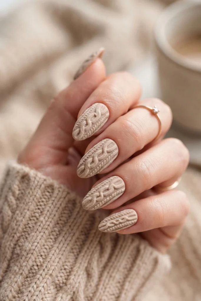 Matte Visual Idea — Winter Nude Nails