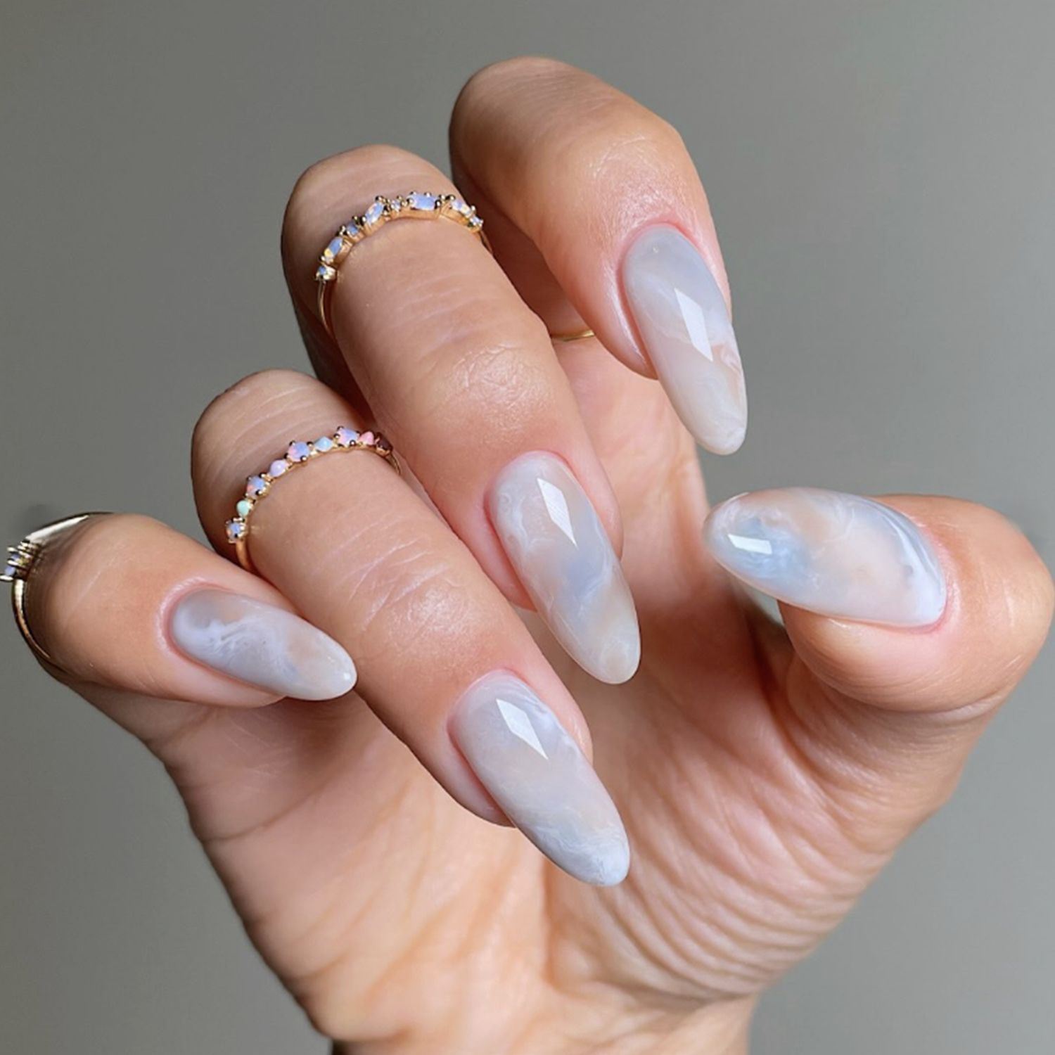 Soft Grey Marble Swirls Soft Grey Marble Swirls โ Classy Winter Nails