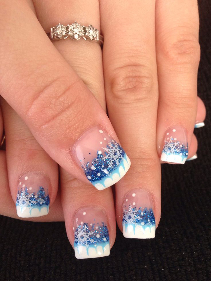 Close-Up Of One Hand Visual Idea Close-Up Of One Hand Visual Idea β Winter Acrylic Nails