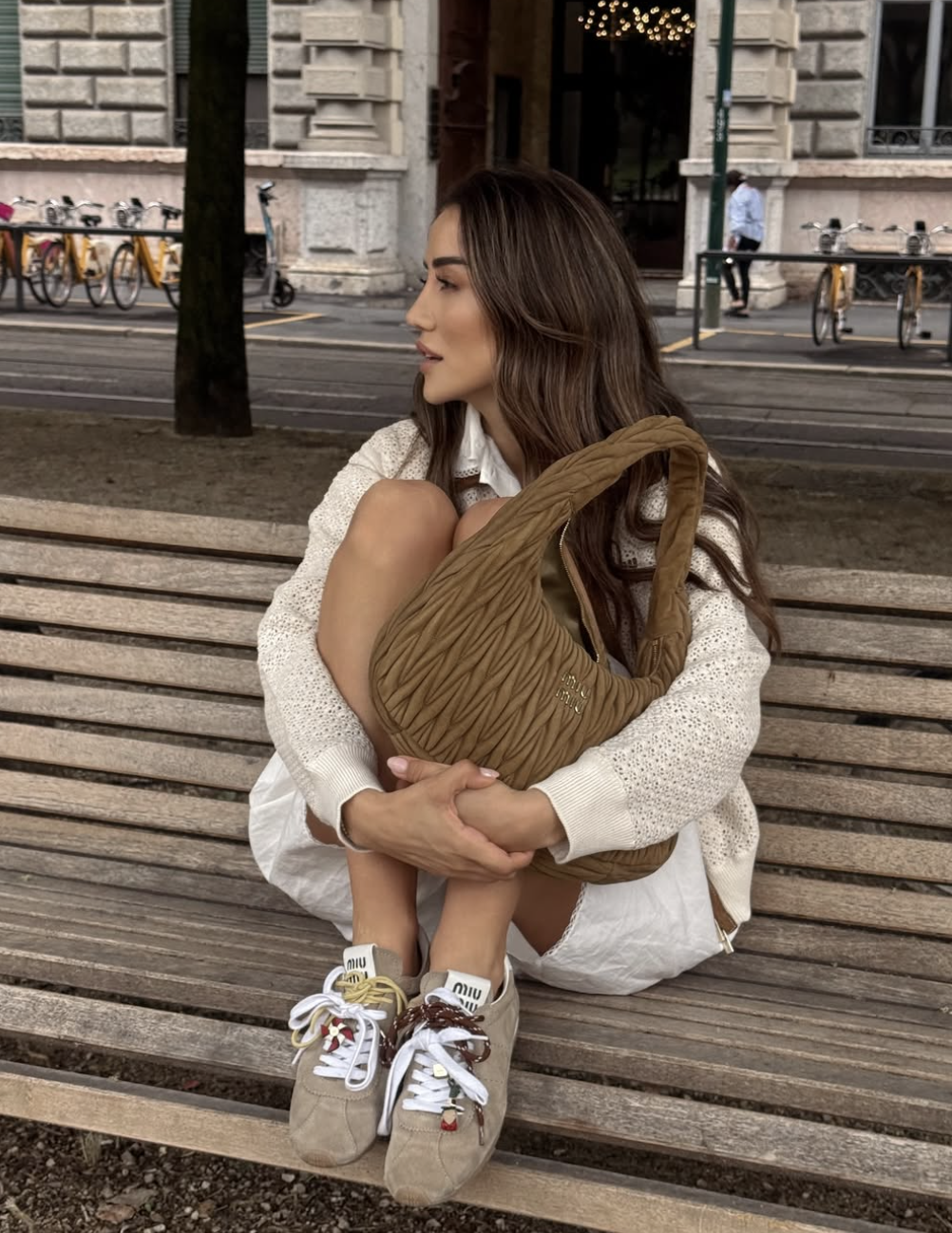 Cream Textured Cardigan Over a White Mini Dress Cream Textured Cardigan Over a White Mini Dress โ Cardigan Outfits