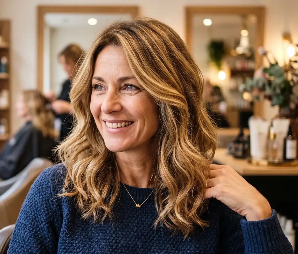 Warm Blonde Balayage Warm Blonde Balayage β Winter Hair Colors for Women Over 50