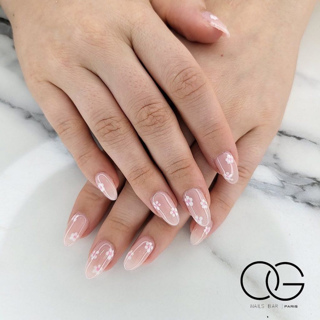 Delicate Pink Floral Decals Visual Idea Delicate Pink Floral Decals Visual Idea β Winter Wedding Guest Nails