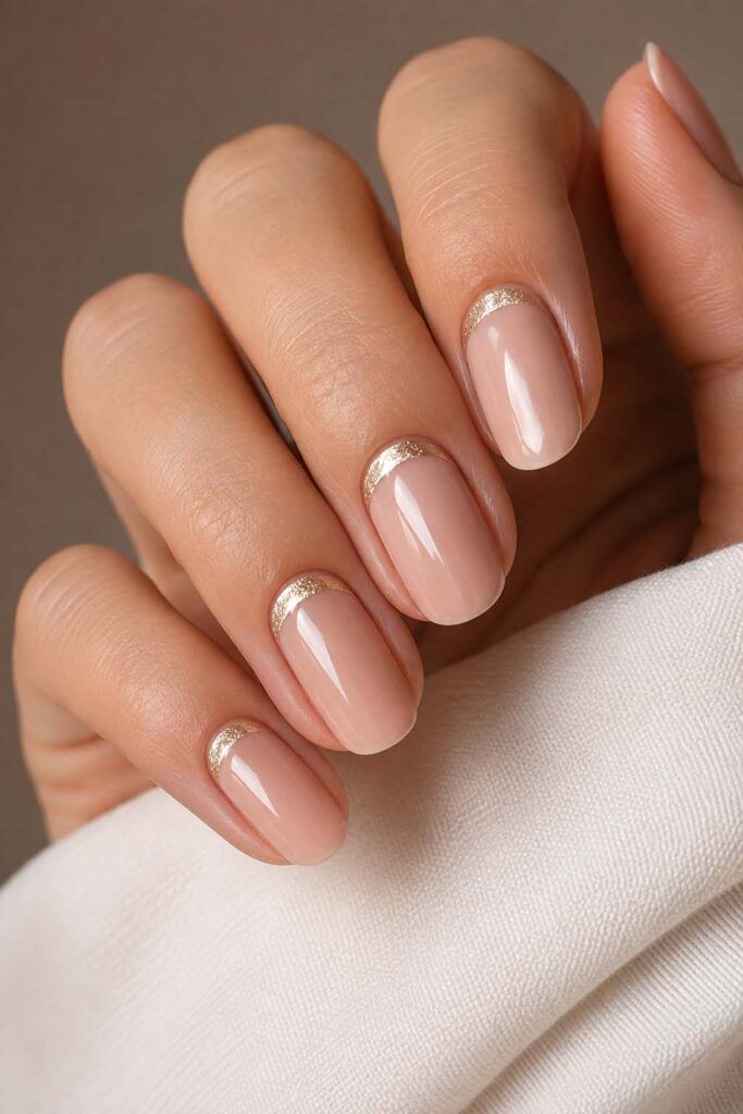 Glossy Visual Idea Glossy Visual Idea β Winter Champagne Nails
