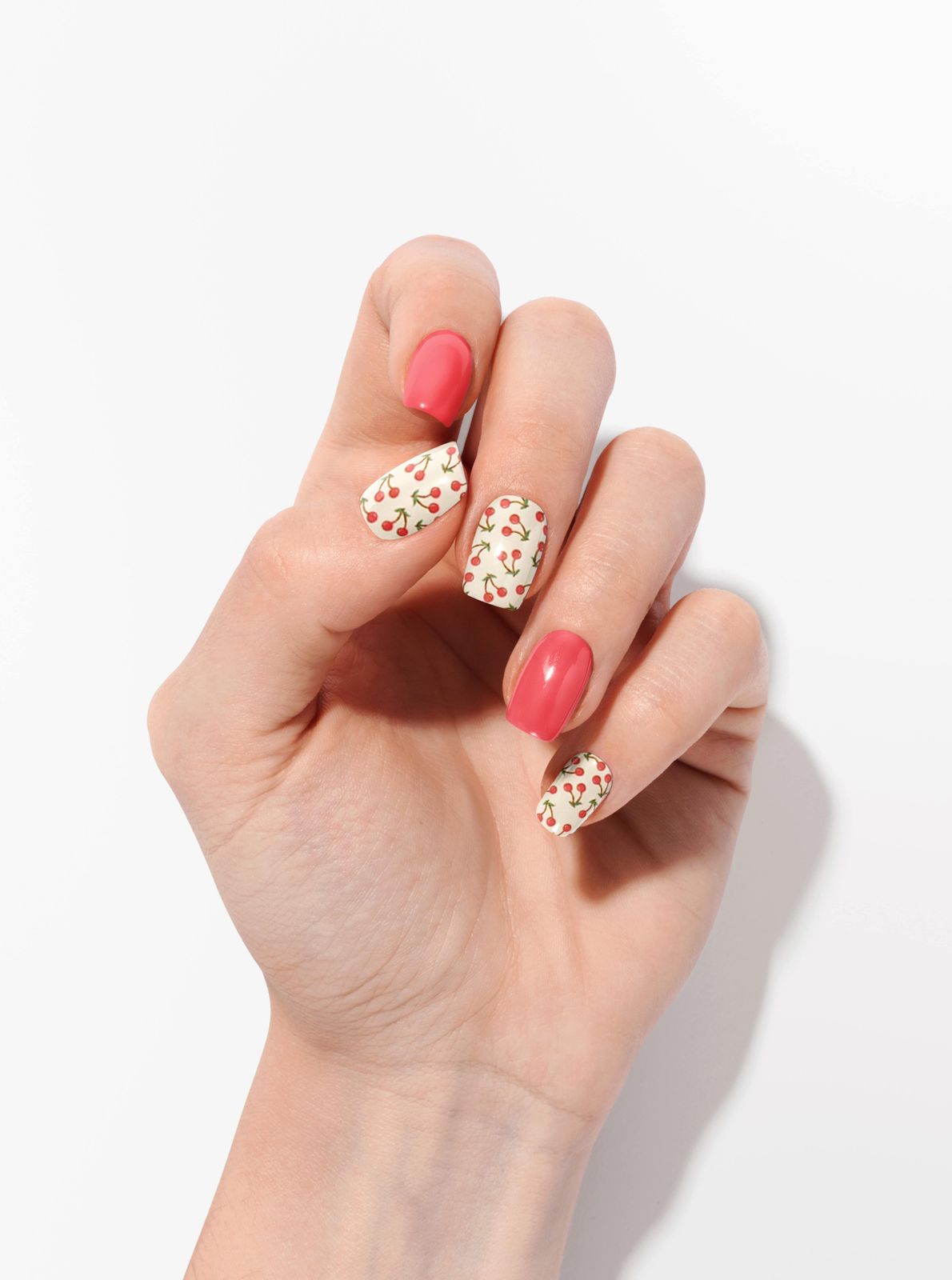 Cherry Print On Accent Nails Visual Idea Cherry Print On Accent Nails Visual Idea β Cherry Red Nails