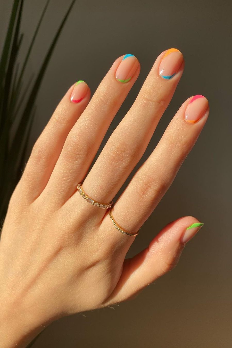 Thin Neon French Tips Visual Idea Thin Neon French Tips Visual Idea β Short Winter Nails