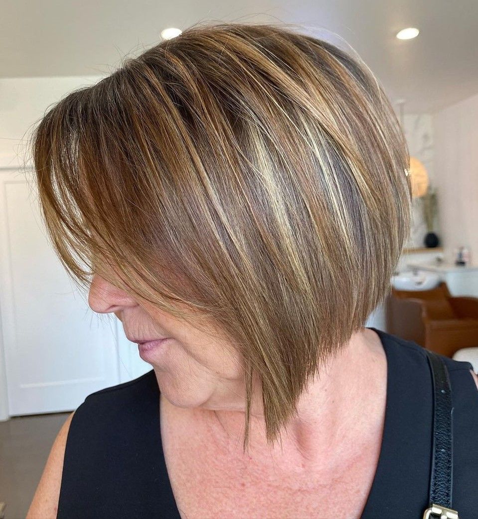 Chin To Collarbone Visual Idea — Winter Hair Colors for Women Over 60