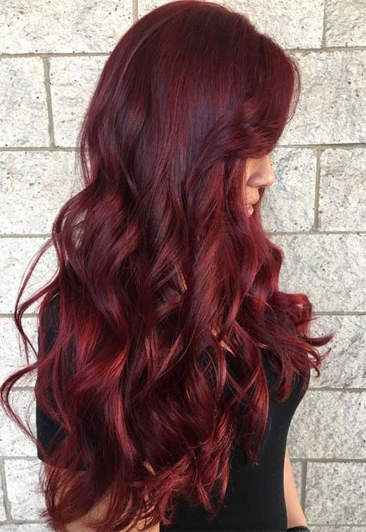 Long Wavy Rich Burgundy Long Wavy Rich Burgundy β Burgundy Hair Color