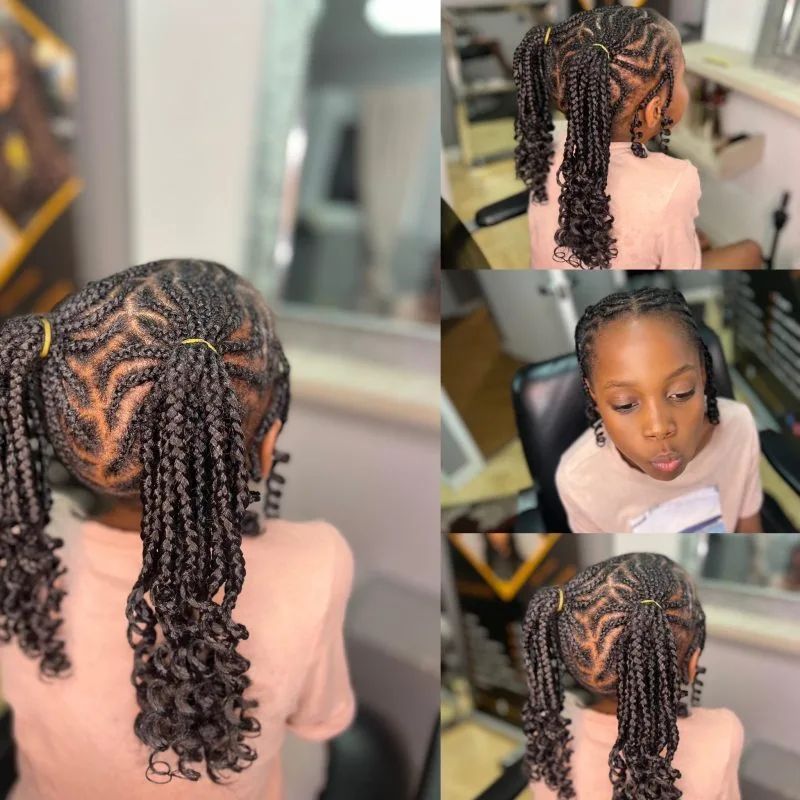 Braided Pigtails With Curly Ends Braided Pigtails With Curly Ends β Winter Hairstyles for Kids
