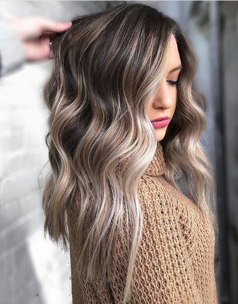 Long Layers Visual Idea — Winter Ombre Hair