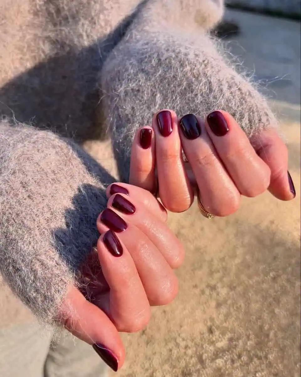 Gradient Effect Visual Idea Gradient Effect Visual Idea β Wine Christmas Nails 2026