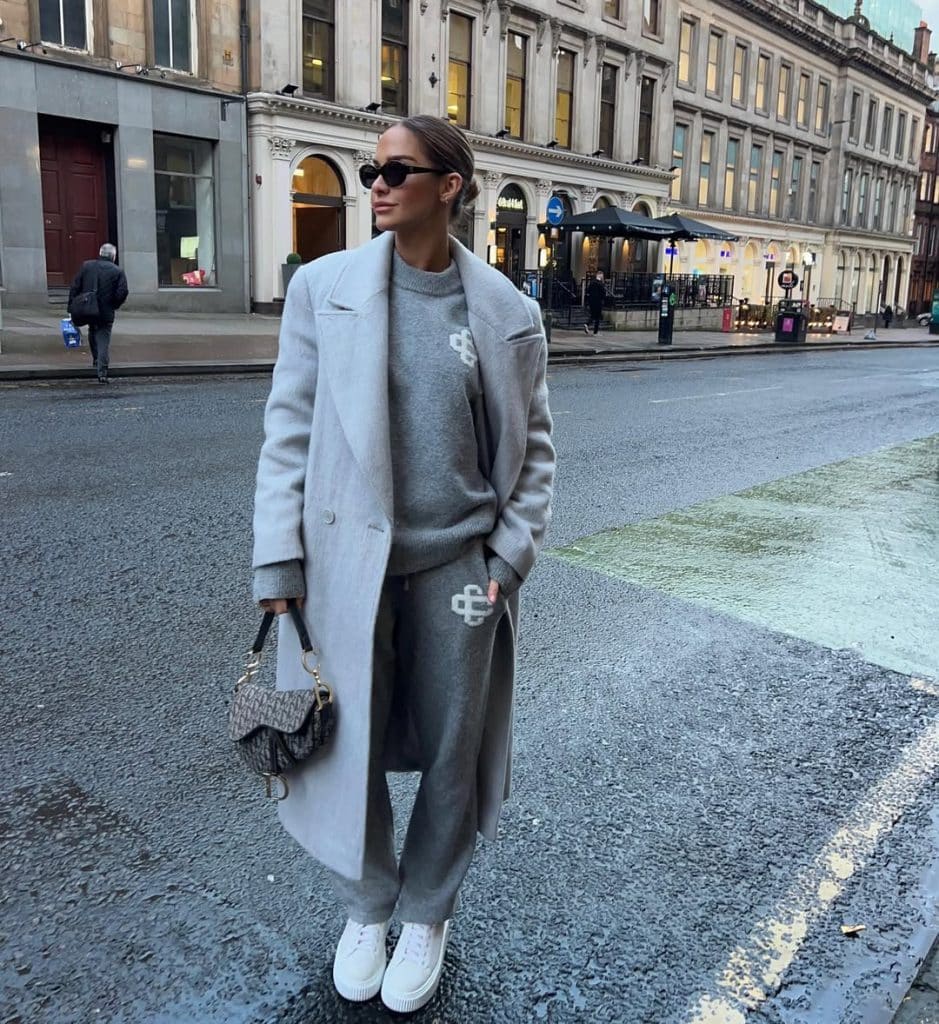 Monochromatic Grey Set for Elevated Comfort — Winter Travel Outfits