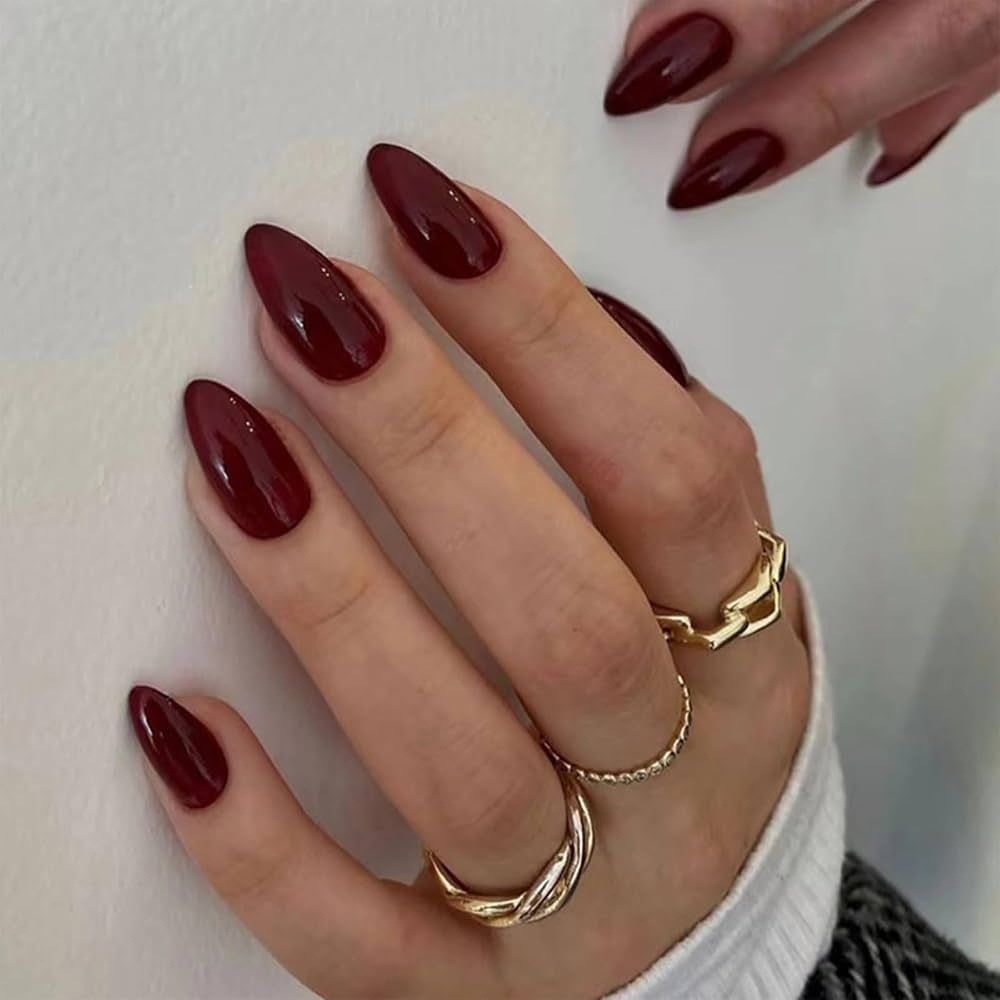 None Visual Idea None Visual Idea β Burgundy Christmas Nails 2026