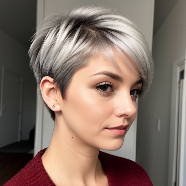 Pixie With Dark Roots and Silver Grey Pixie With Dark Roots and Silver Grey β Winter Haircuts for Gray Hair