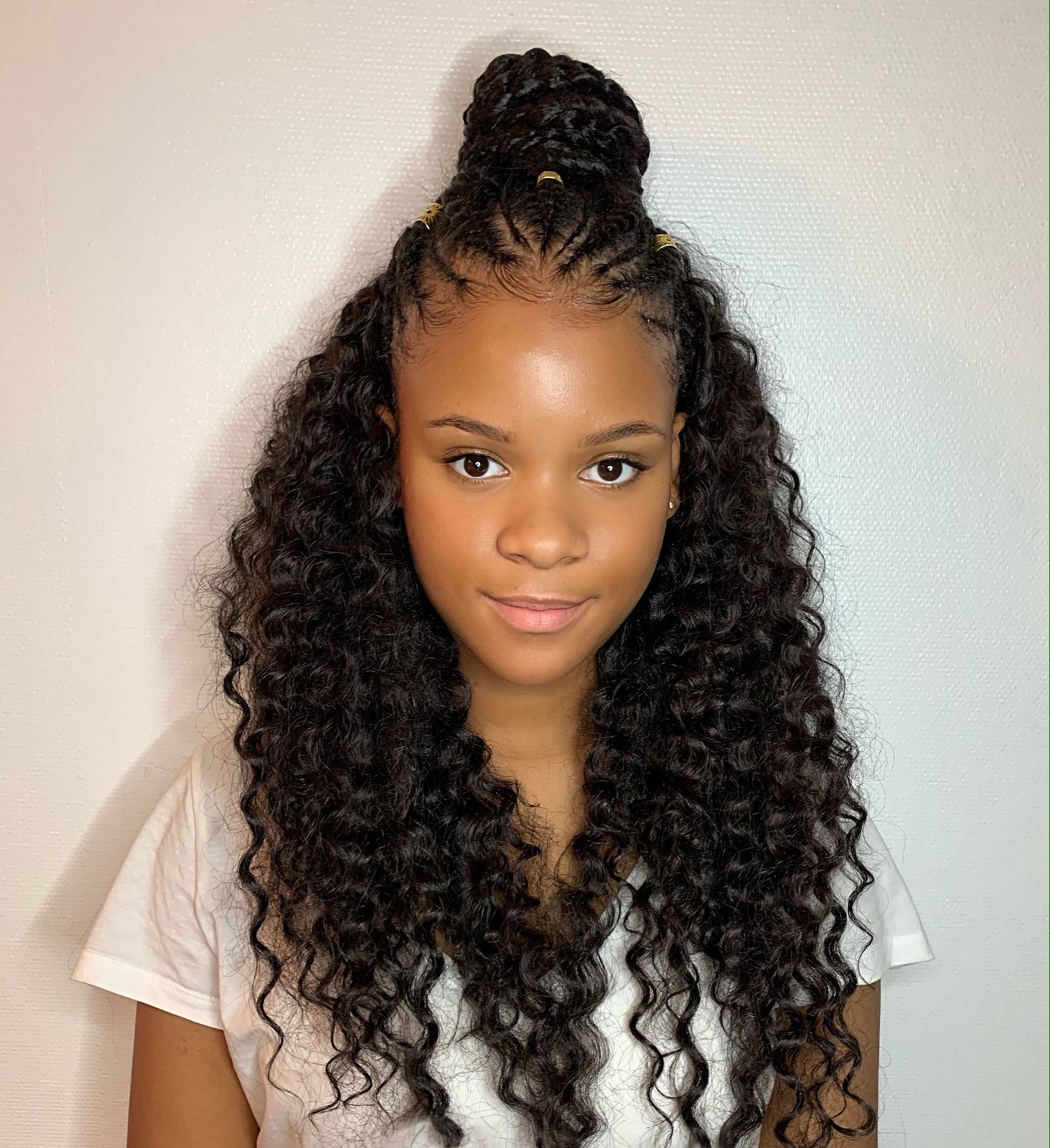 Half-Up Braids and Loose Curls Half-Up Braids and Loose Curls β Winter Braid Colors for Black Women
