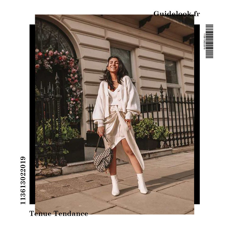 White Ankle Boots with a Satin Wrap Skirt White Ankle Boots with a Satin Wrap Skirt β Ankle Boots Outfits
