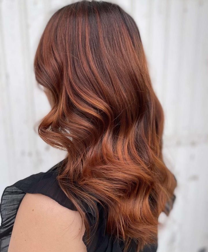 Dark Base With Copper Highlights Dark Base With Copper Highlights β Winter Copper Hair Color