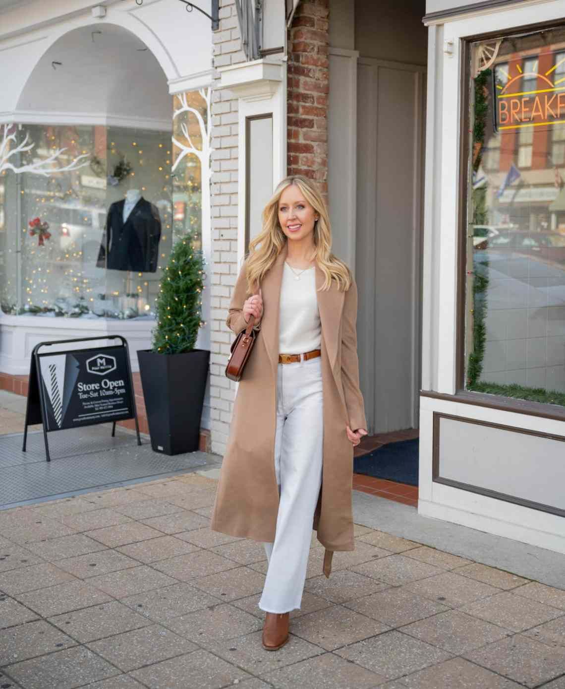 Camel Coat and Cream Sweater for a Chic Neutral Palette — February Outfits