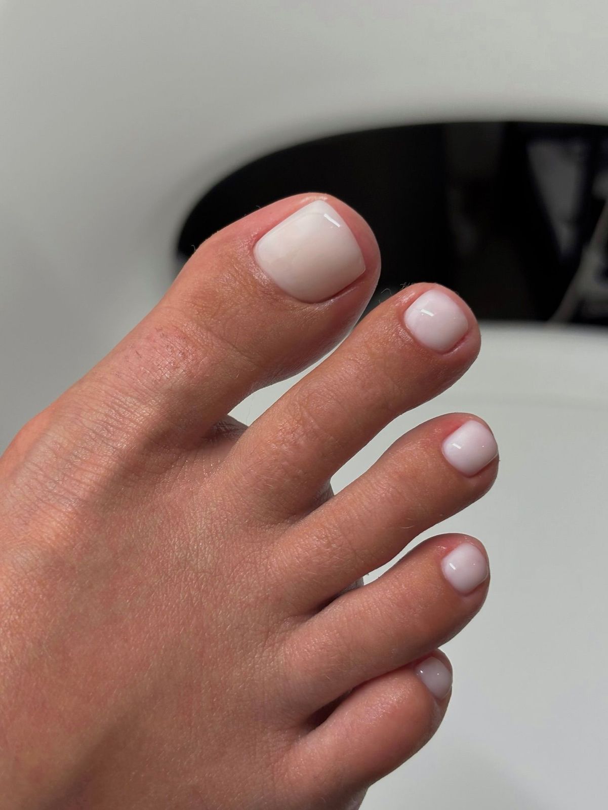 Light Sky Blue with Gold Accents — Winter Toe Nails
