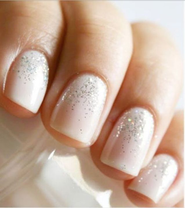 Sparkling Glitter Gradient Sparkling Glitter Gradient β Winter Wedding Nails