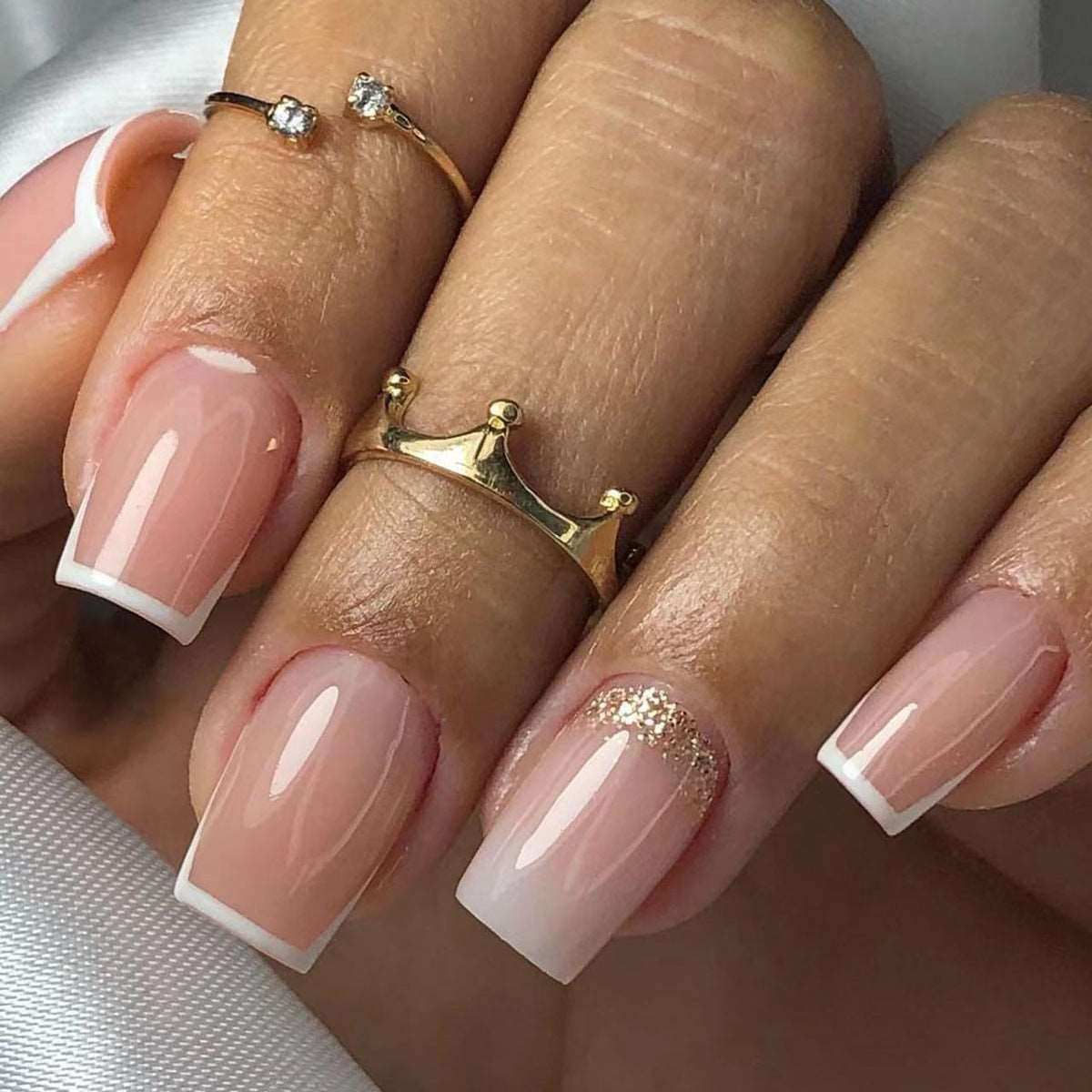 Sheer Pink Opaque White Silver Glitter Visual Idea Sheer Pink Opaque White Silver Glitter Visual Idea β Winter Wedding Guest Nails