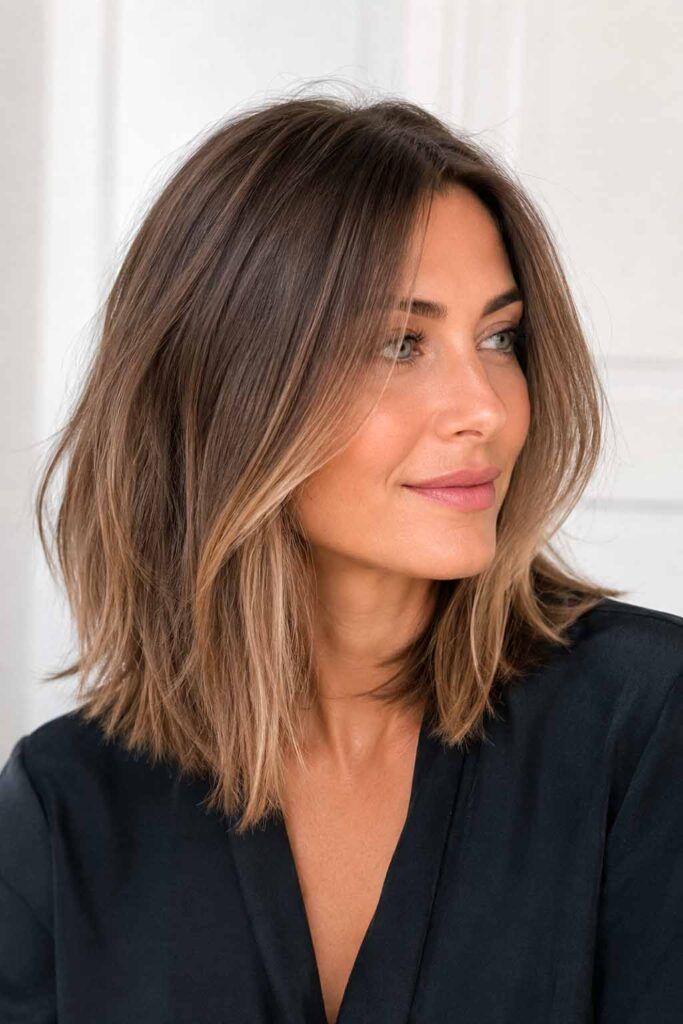 Collarbone Waves With Face-Framing Pieces Collarbone Waves With Face-Framing Pieces β Medium Length Winter Haircuts