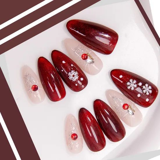 Christmas Winter Visual Idea Christmas Winter Visual Idea β Cherry Red Christmas Nails 2026