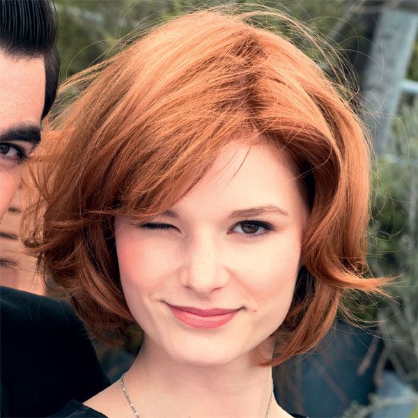 Copper Bob with Soft Layers and Wispy Bangs — Winter Haircuts for Square Faces