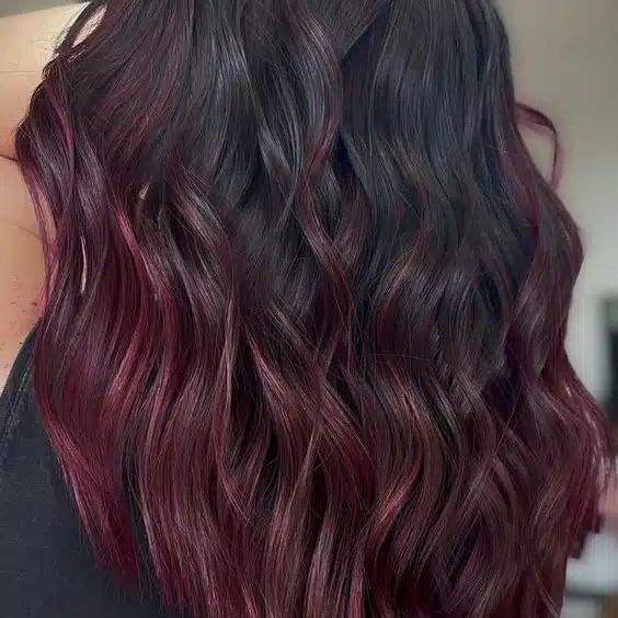 Dark Base With Cherry Cola Balayage — Cherry Cola Hair Color