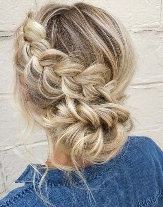 Thick Wavy Braided Updo — Winter Date Night Hairstyles