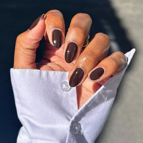 Medium Oval Visual Idea Medium Oval Visual Idea β Winter Nail Colors for Dark Skin