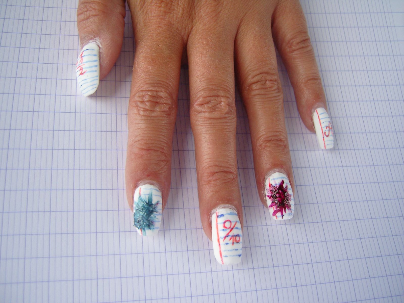 Visual Idea β Complete With Blue Lines And Red Margins Visual Idea β Complete With Blue Lines And Red Margins β Winter Nails for School