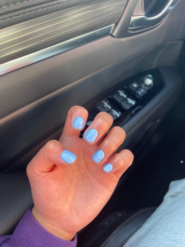 Nail Shape And Length E G Medium Almond Visual Idea Nail Shape And Length E G Medium Almond Visual Idea โ Winter Blue Nails