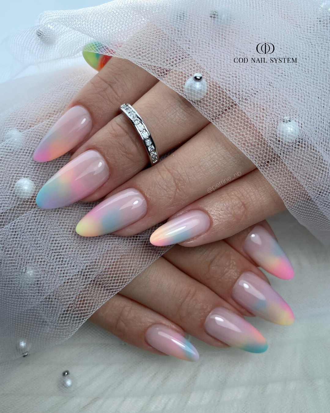 French Tips With Gradient Art Visual Idea — Pastel Winter Nails