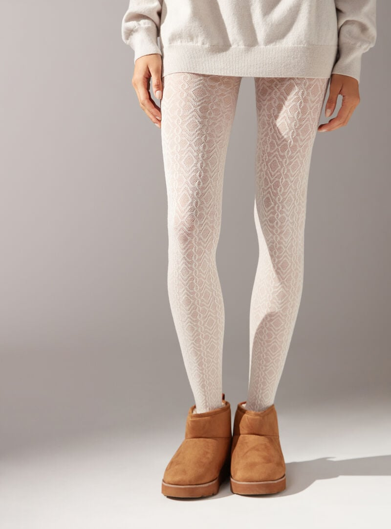 Intricate White Lace Tights with Brown Suede Boots Intricate White Lace Tights with Brown Suede Boots β Tights Outfits