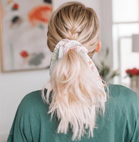 Mid-Back Braided Ponytail with Scarf Tie — Winter Hairstyles with Scarf