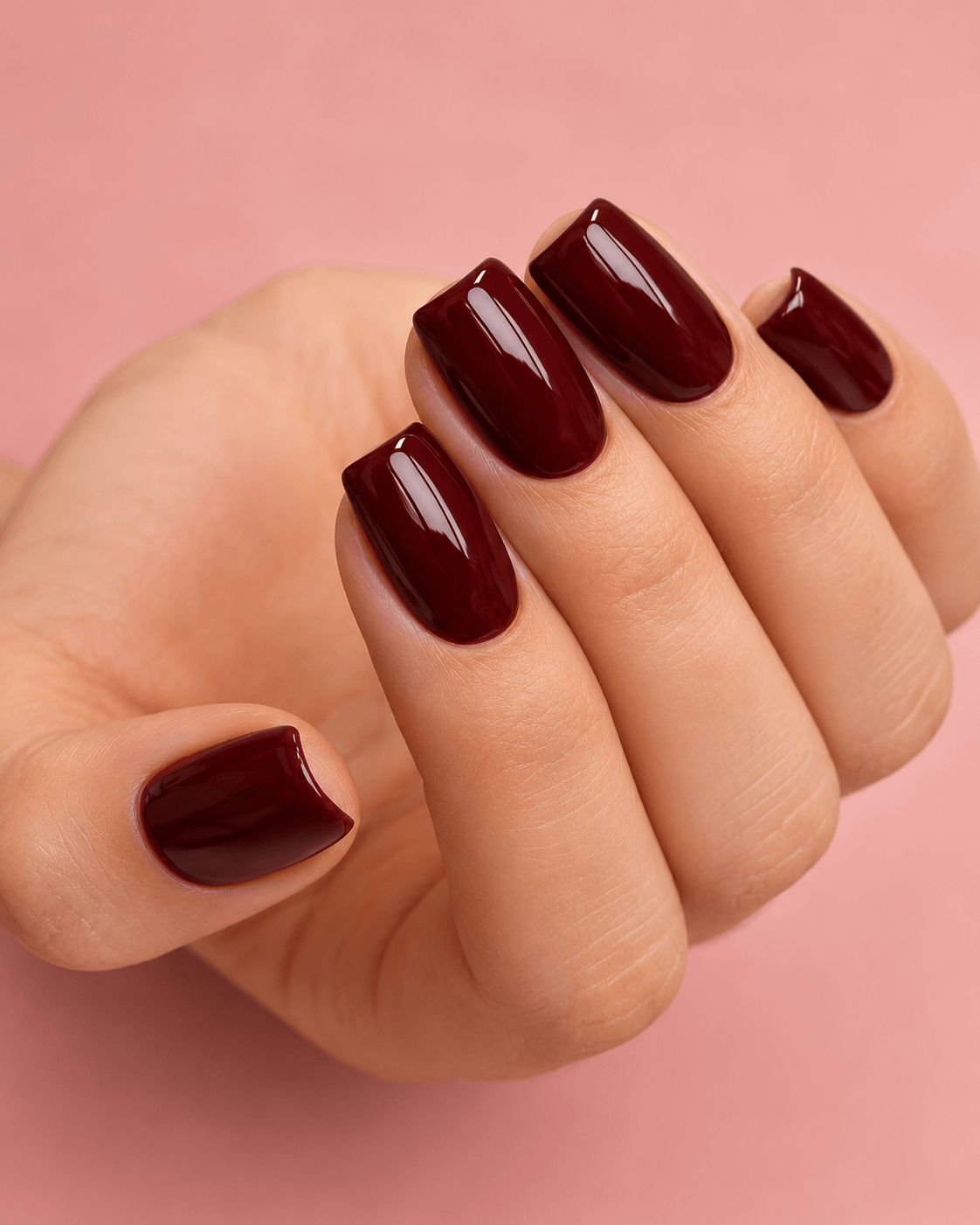 Medium Square Dark Rich Burgundy Nails Medium Square Dark Rich Burgundy Nails