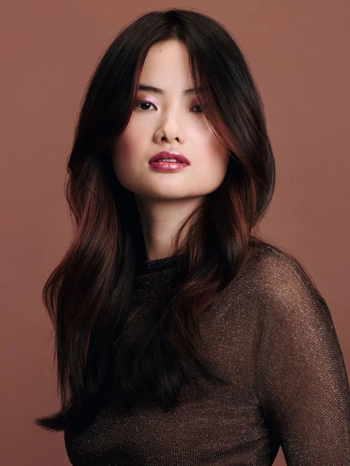 Curtain Bangs Visual Idea — Winter Hair Colors