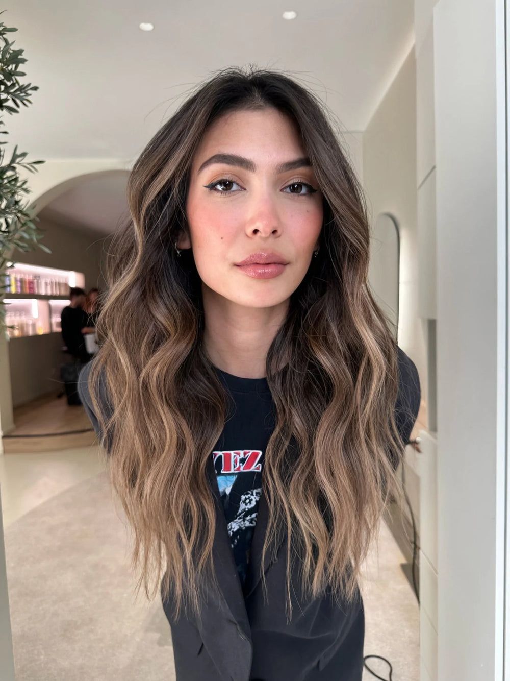 No Bangs Visual Idea — Reverse Balayage