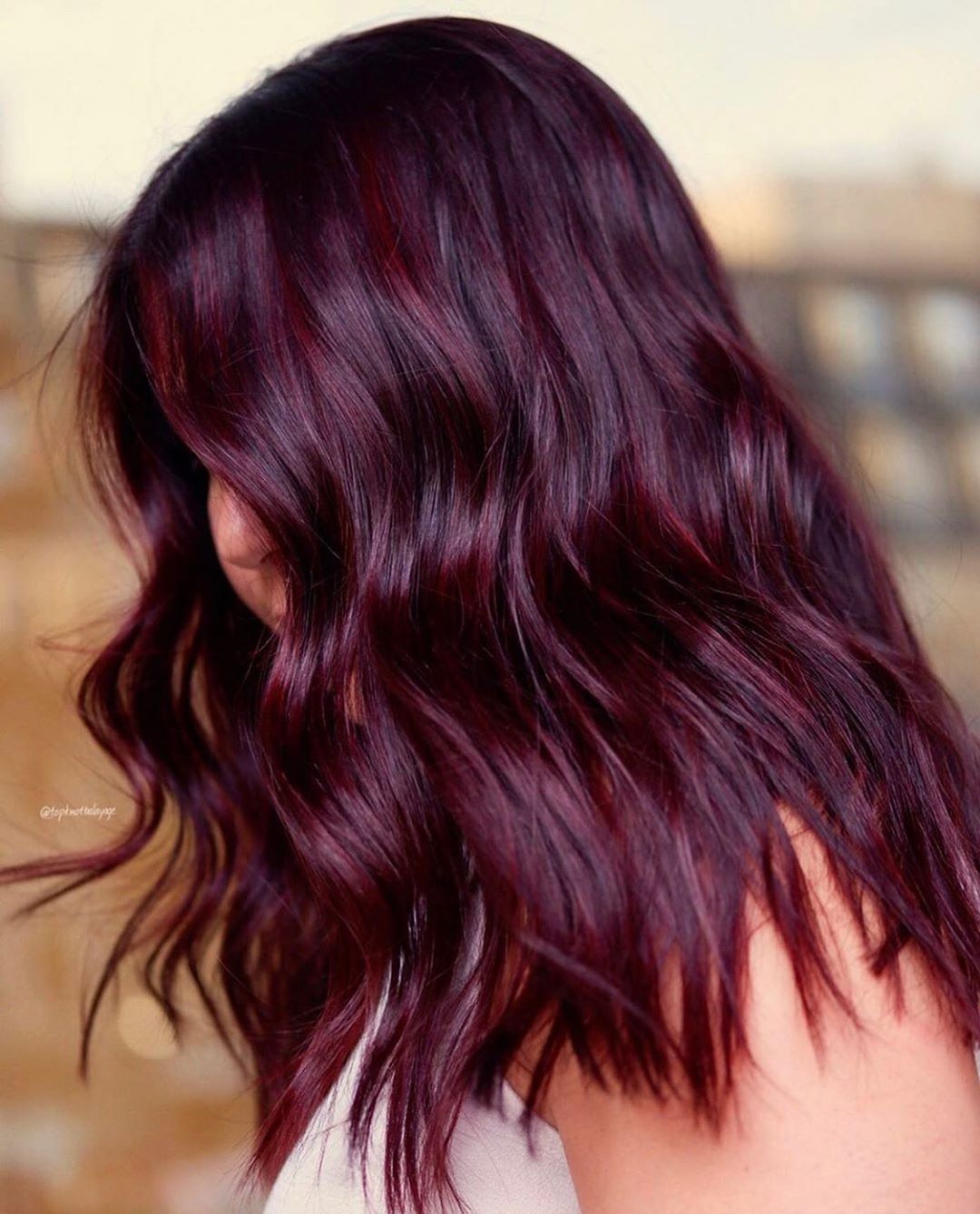 Glossy Burgundy With Violet Undertones Glossy Burgundy With Violet Undertones β Burgundy Hair Color