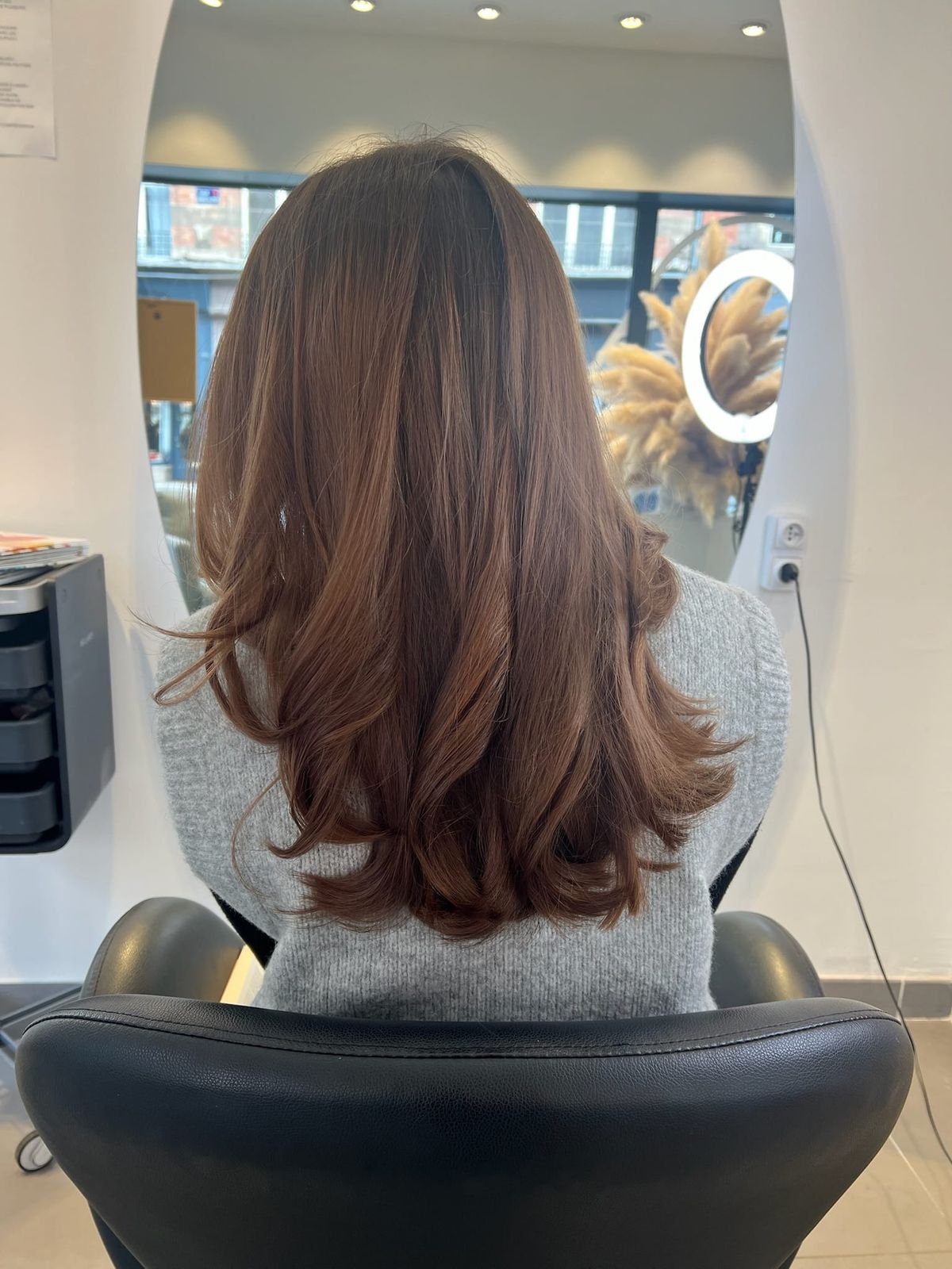 Visual Idea — The Texture Is Wavy With Medium Density — Cinnamon Brown Hair