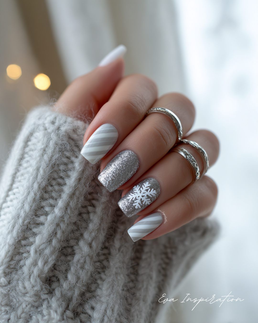 Visible Visual Idea Visible Visual Idea β Winter Rhinestone Nails