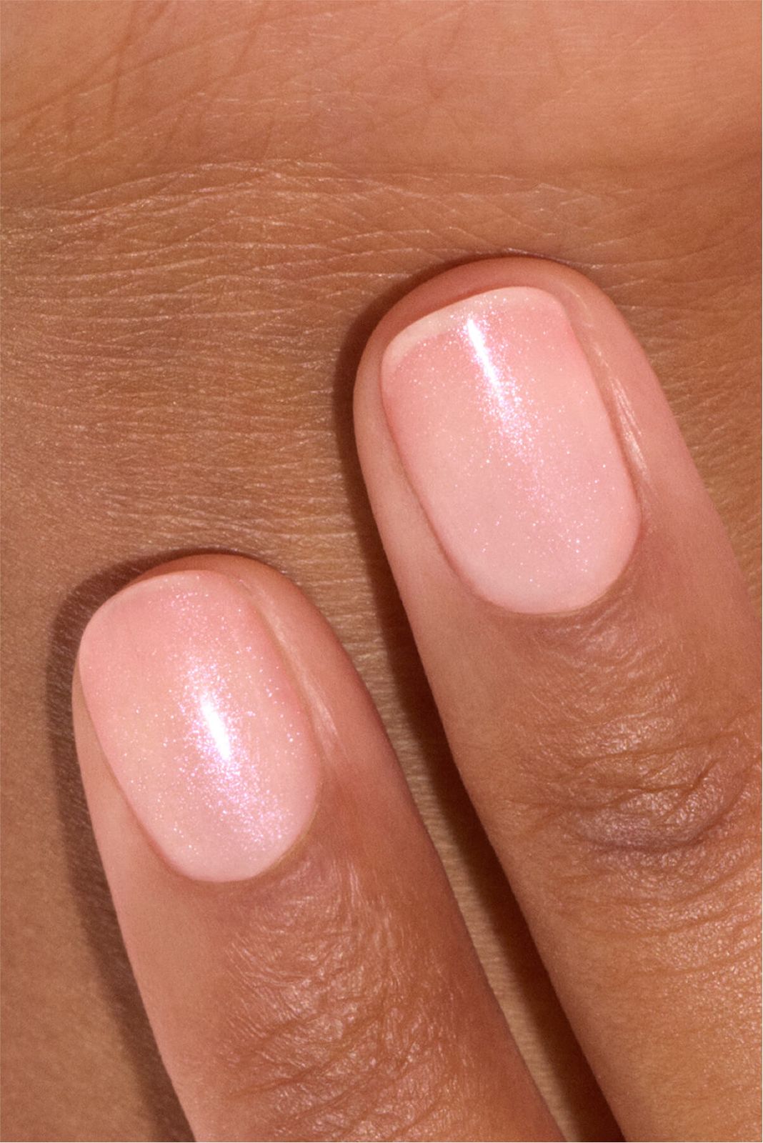 Delicate Shimmer on Short Oval Nails — Natural Winter Nails