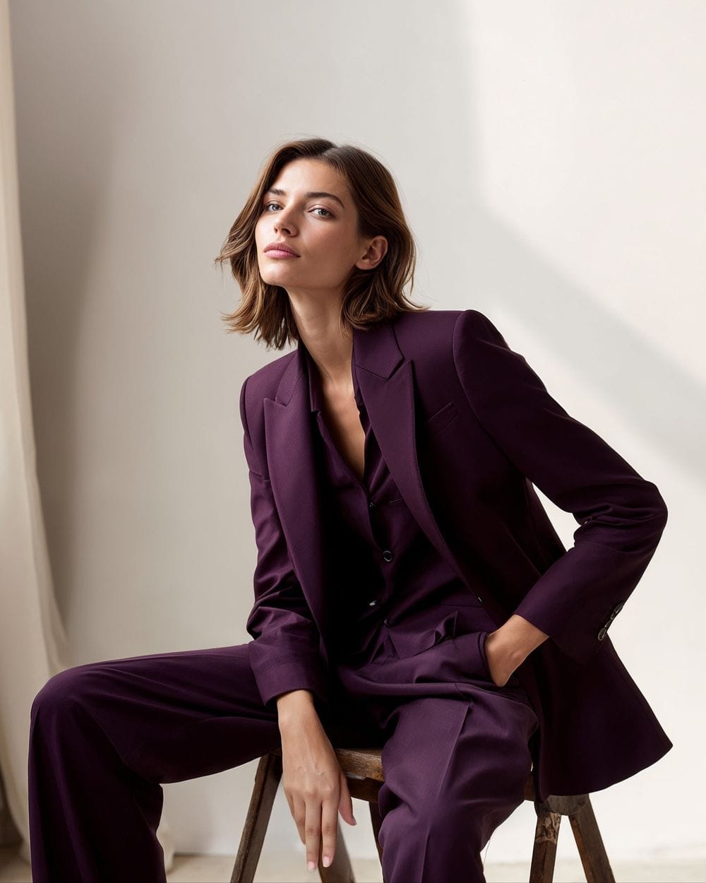Monochromatic Plum Power Suit for Polished Presence — Royal Purple Outfits