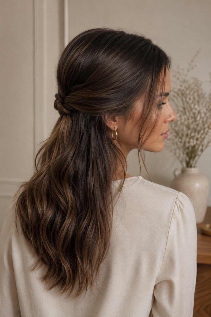 Visual Idea — Winter Half Up Half Down Hairstyles
