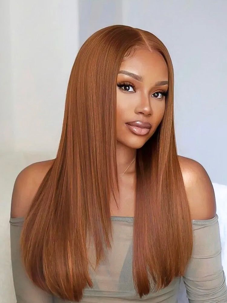 Copper-Brown Bob With Blunt Bangs — Winter Hair Colors