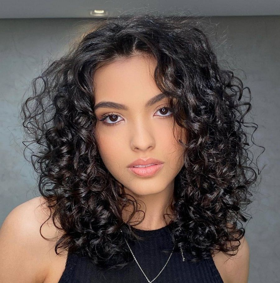 Chin Length Curly Bob With Full Bangs Chin Length Curly Bob With Full Bangs β Medium Length Winter Haircuts